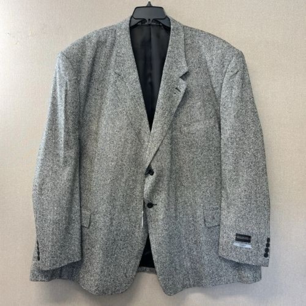 Alexander Lloyd Sport Coat Mens Sz 60 100% Silk Blazer Black White